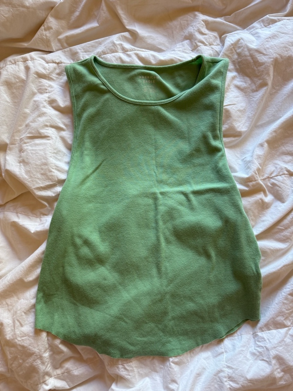 American Eagle Outfitters Light Green Ribbed Tank Top